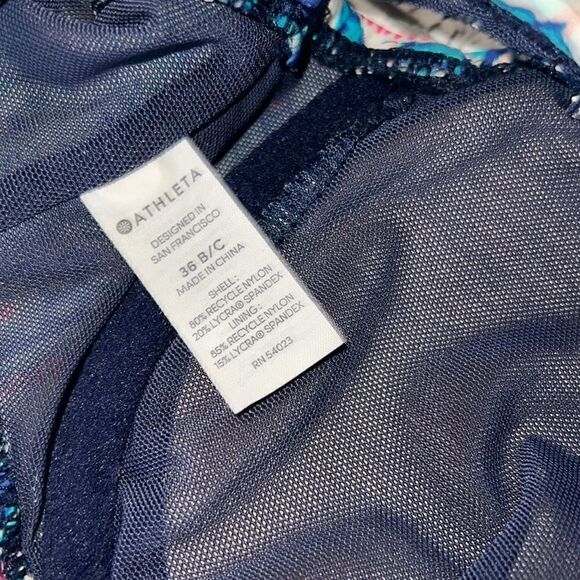 Athleta Monaco Bra Cup Wrap Bikini Removable Cups Underwire Halter sz 36B / 36 C - Picture 6 of 7